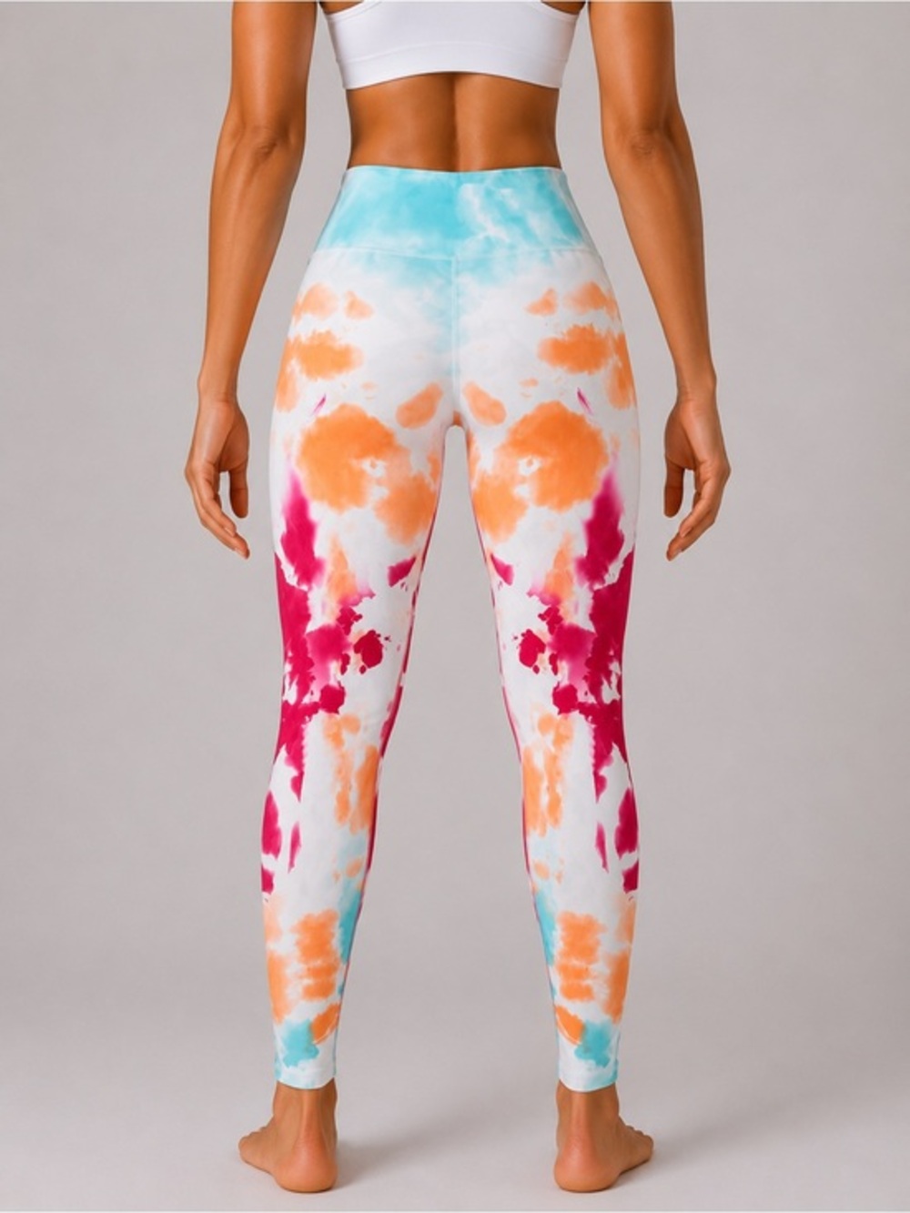 Tie-Dye High-Waist Leggings - Multicolor